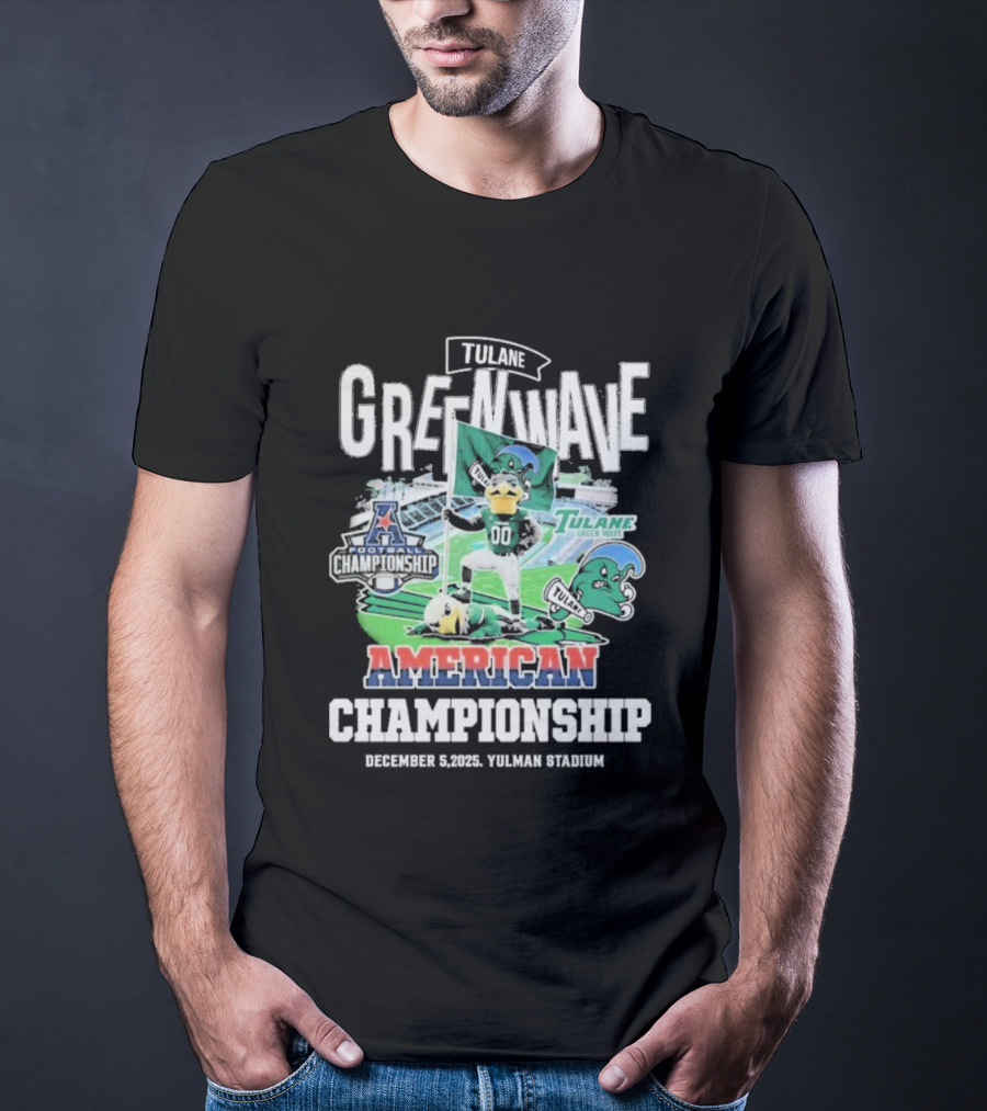 Tulane Green Wave American Championship Football December 2025 Tulane Stadium T-Shirt