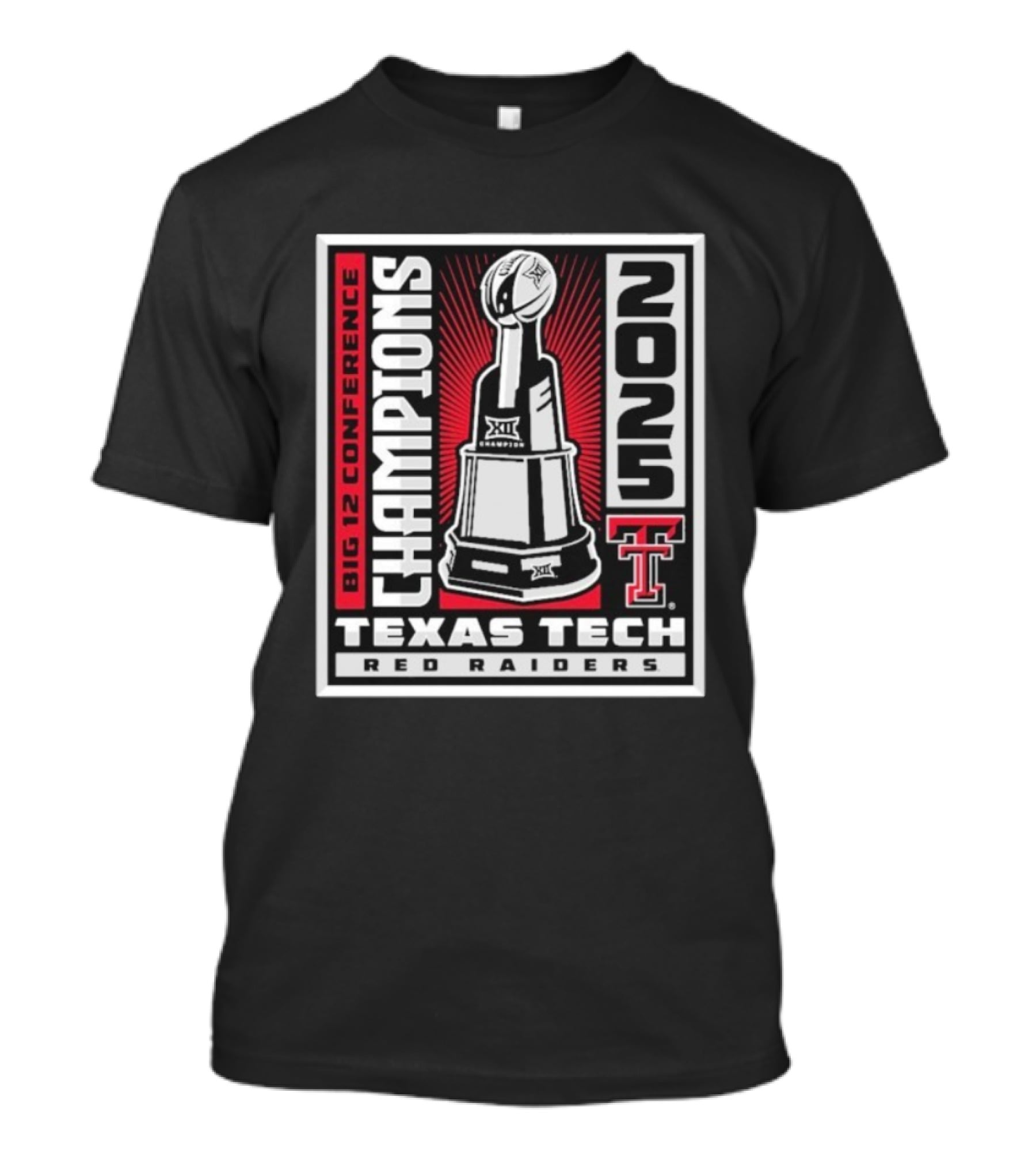Texas Tech Red Raiders 2025 Big 12 Conference Champions Trophy Winner T-Shirt