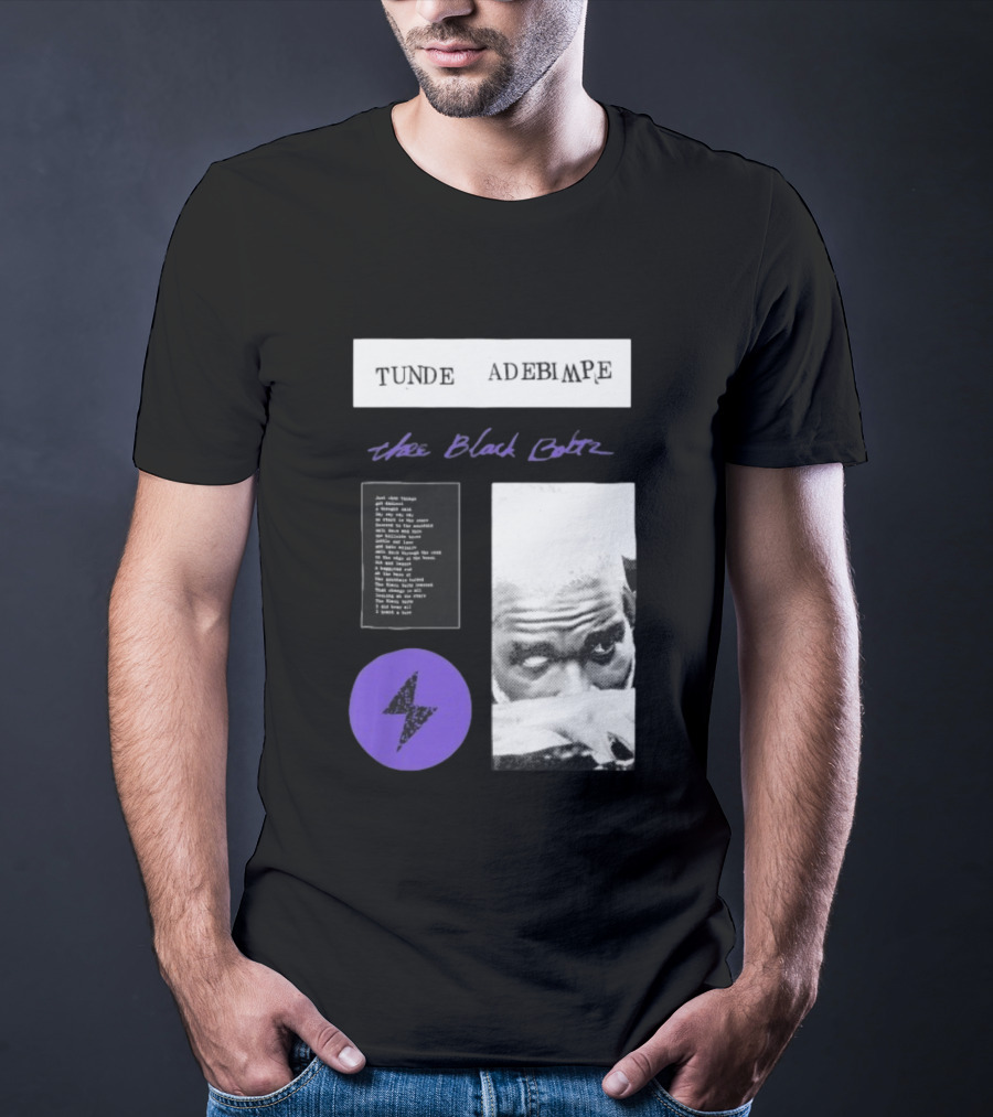 Tunde Adebimpe Thee Black Boltz Just Above Thunder Purple Lightning T-Shirt