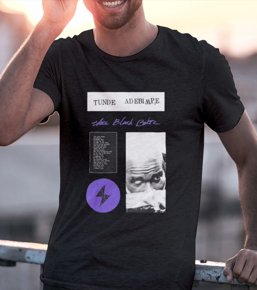 Tunde Adebimpe Thee Black Boltz Just Above Thunder Purple Lightning T-Shirt