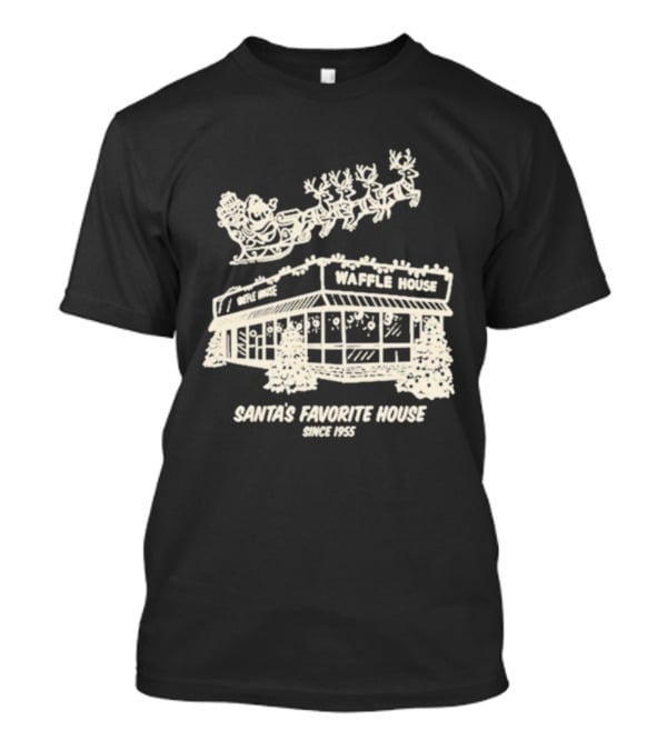 Waffle House Santa’s Favorite House Since 1955 Christmas Santa Sleigh Reindeer T-Shirt