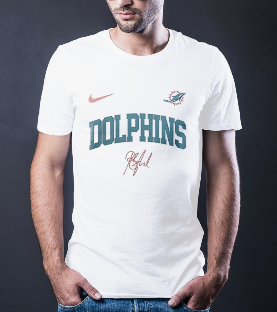 Miami Dolphins Nike Retro Manilow Signature Once Before I Go T-Shirt
