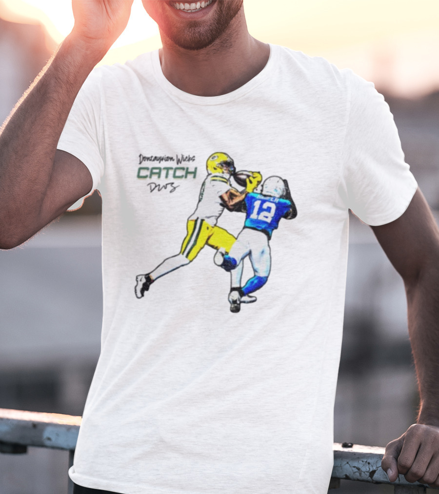 Don'tayvion Wicks Catch Packers Vs Lions Detroit Signature T-Shirt