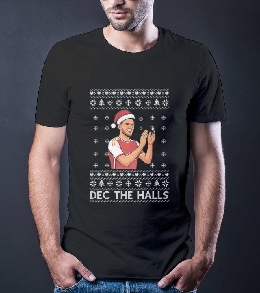 Declan Rice Arsenal Dec The Halls Ugly Christmas Football T-Shirt