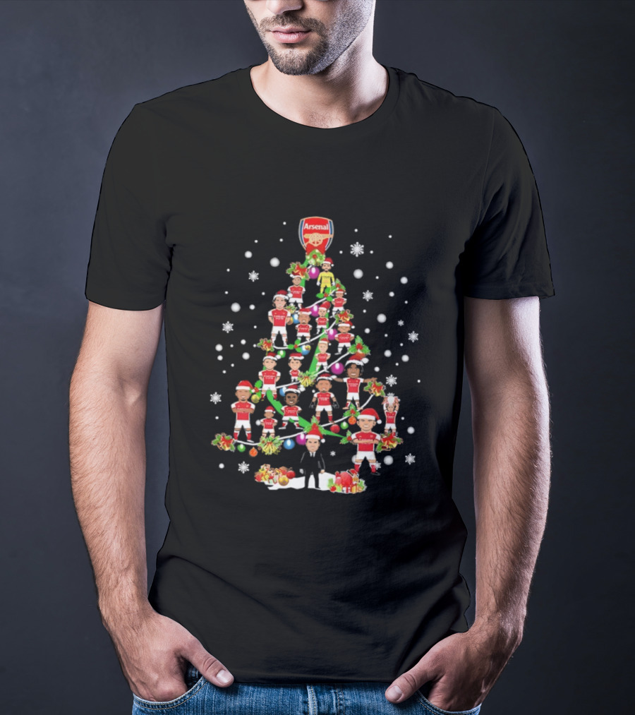 Arsenal FC Christmas Tree With Festive Players T-Shirt