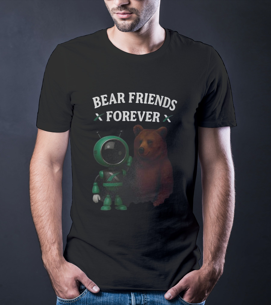 Bear Friends Forever Robot And Bear Duo Fun T-Shirt