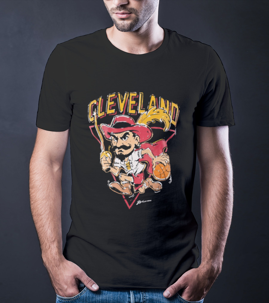 Cleveland Cavaliers Retro Mascot Classic Basketball T-Shirt