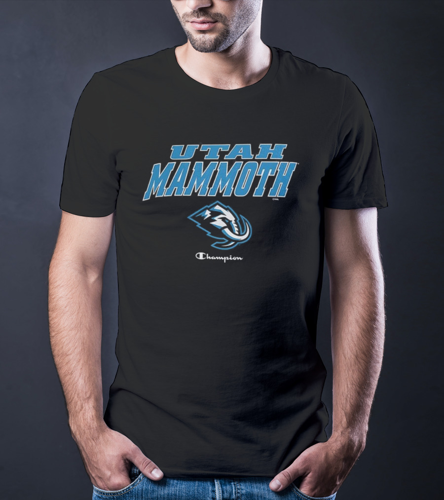 Utah Mammoth Champions Logo With Iconic Woolly Mammoth Symbol T-Shirt