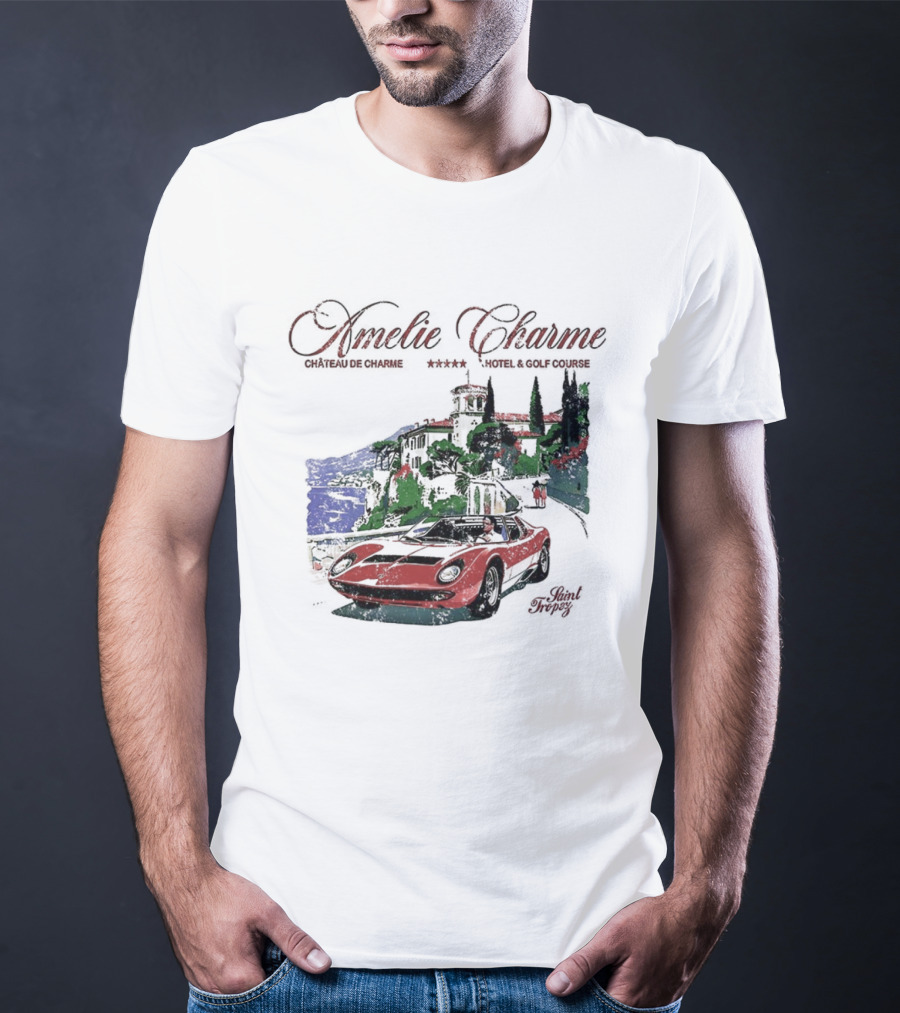 Amelie Charme Chateau Du Charme Saint Tropez Hotel And Golf Course Vintage Car Scenic T-Shirt