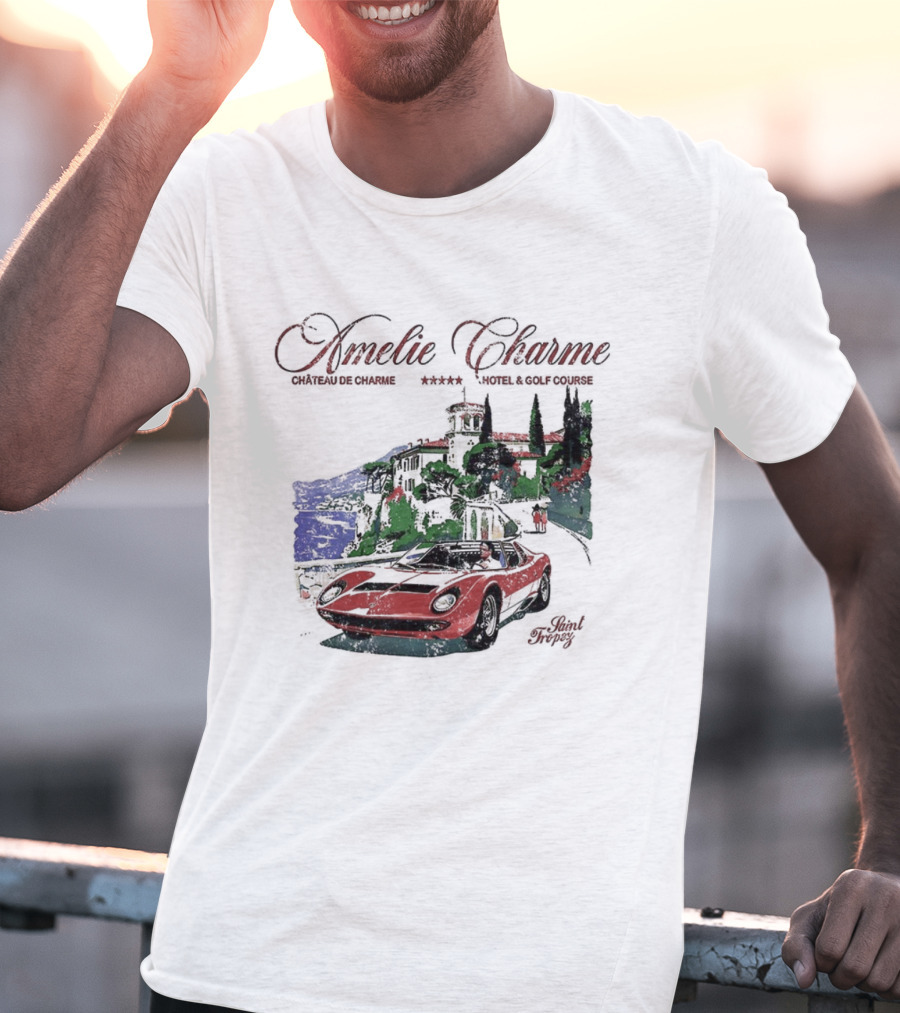 Amelie Charme Chateau Du Charme Saint Tropez Hotel And Golf Course Vintage Car Scenic T-Shirt