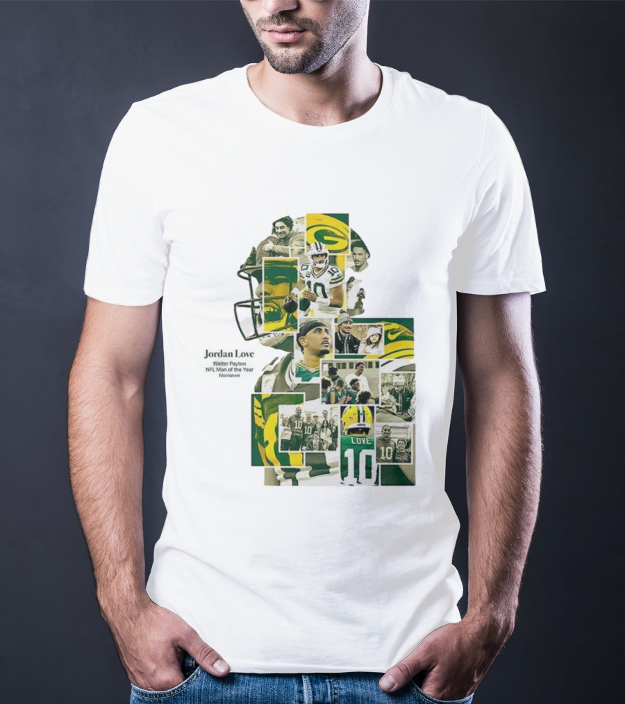 Jordan Love Green Bay Packers NFL Man Of The Year Nominee Collage T-Shirt