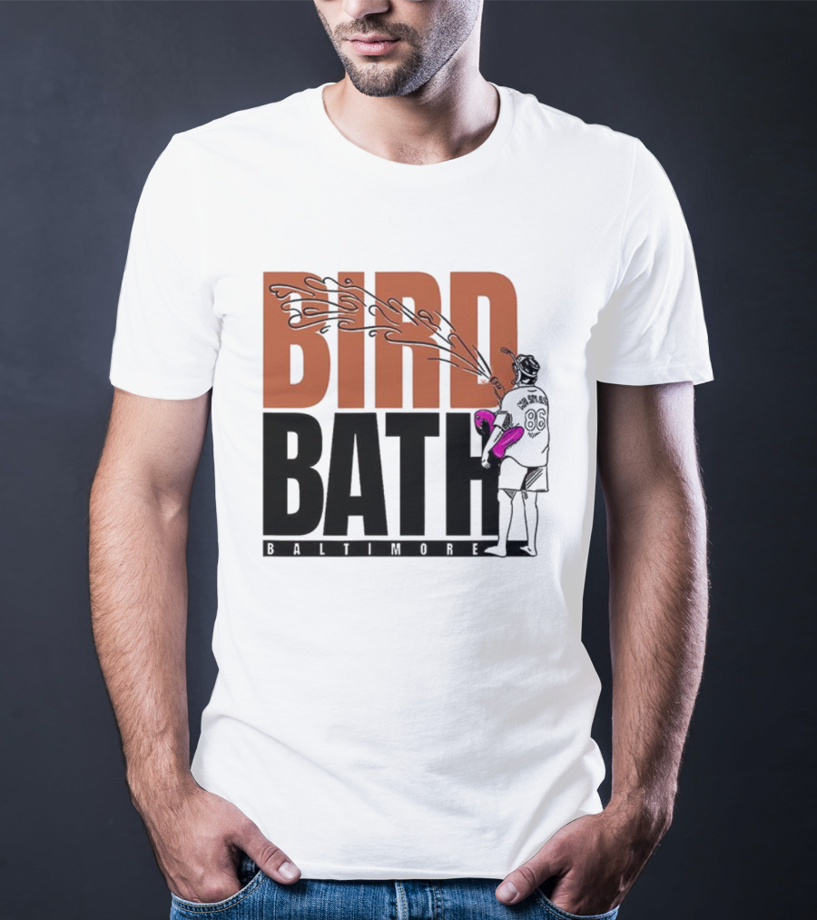 Bird Bath Mr. Splash Baltimore Orioles T-Shirt
