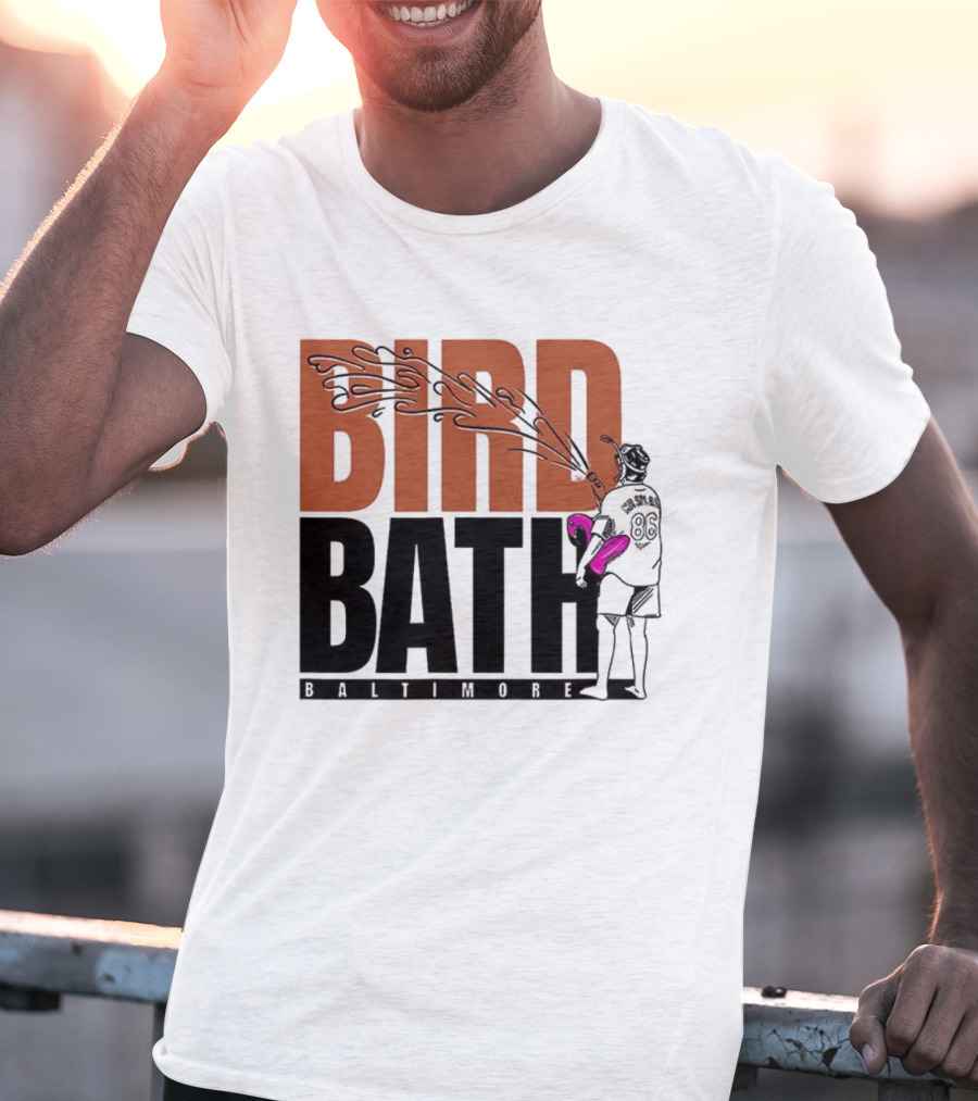 Bird Bath Mr. Splash Baltimore Orioles T-Shirt