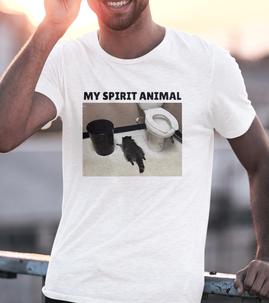 Raccoon My Spirit Animal Bathroom Humor T-Shirt