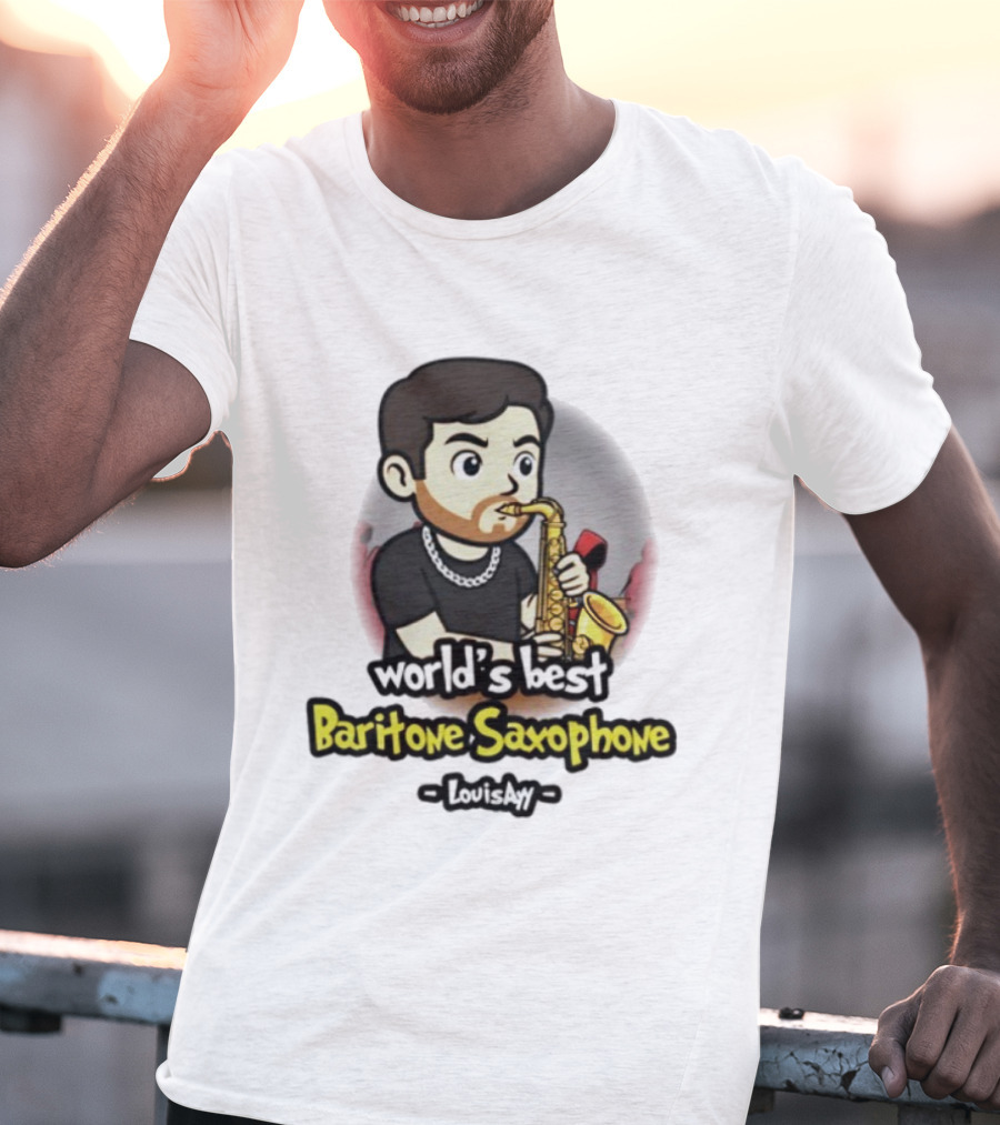 Baritone Saxophone World's Best Player Cartoon Character T-Shirt