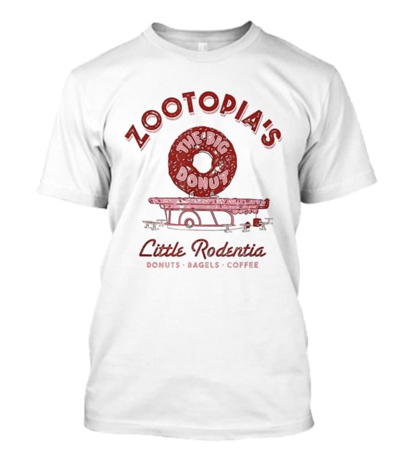 Zootopia's The Big Donut Little Rodentia Donuts Bagels Coffee T-Shirt