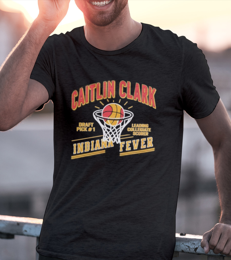 Caitlin Clark Draft Pick 1 Leading Collegiate Scorer Indiana Fever Basketball Fan Apparel T-Shirt