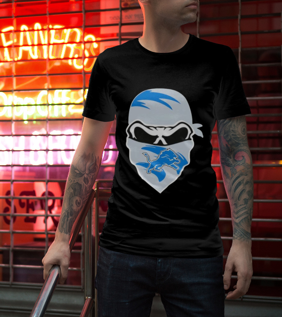 Bandana Man Detroit Lions Skull Stylish T-Shirt