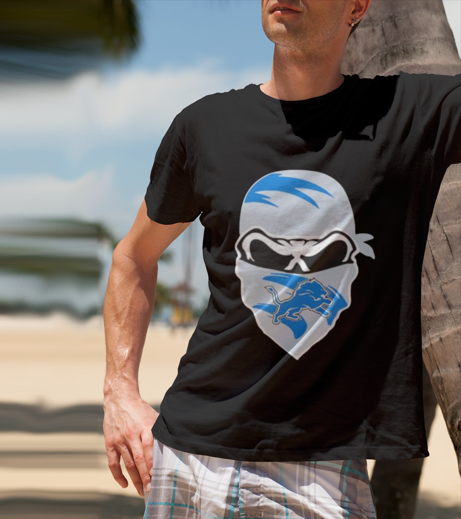 Bandana Man Detroit Lions Skull Stylish T-Shirt