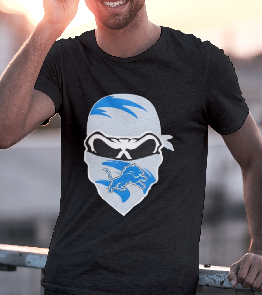 Bandana Man Detroit Lions Skull Stylish T-Shirt