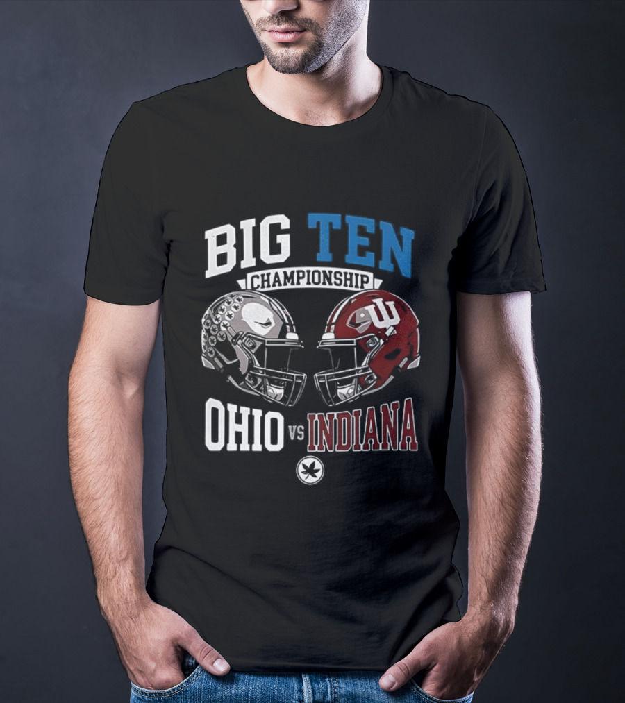 Big Ten Championship Ohio Indiana Football Helmets Showdown T-Shirt