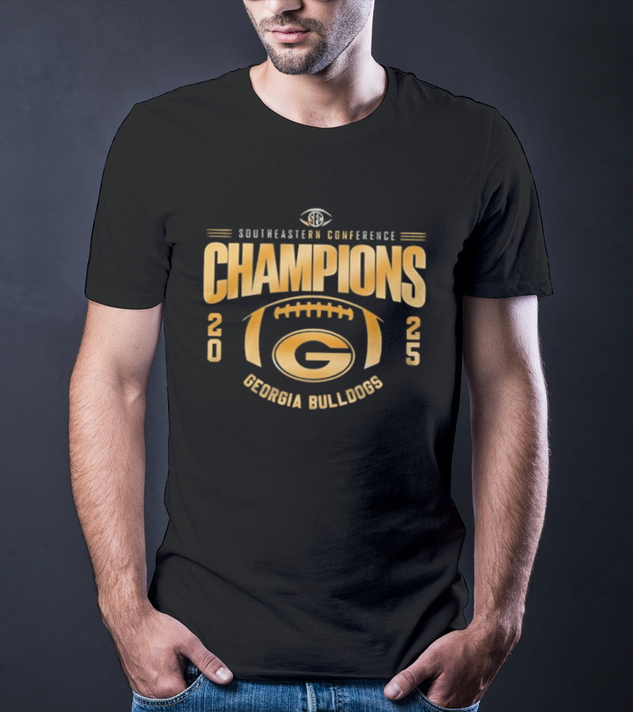 Southeastern Conference Champions 2025 Georgia Bulldogs Football T-Shirt
