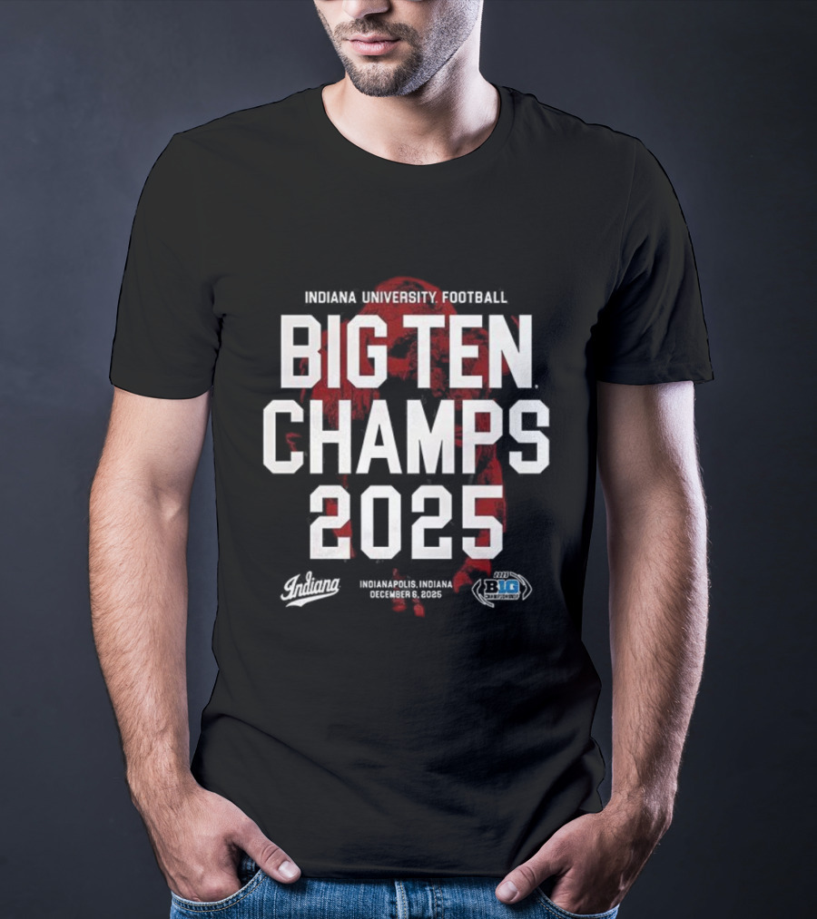 Indiana University Football Big Ten Champs 2025 Hoosiers Victory Celebration T-Shirt