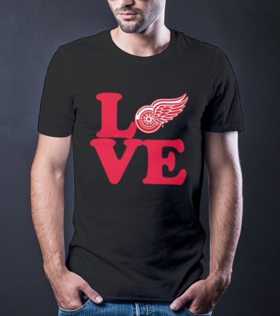 LOVE Detroit Red Wings Red Wings Stylish Iconic Fan Design T-Shirt
