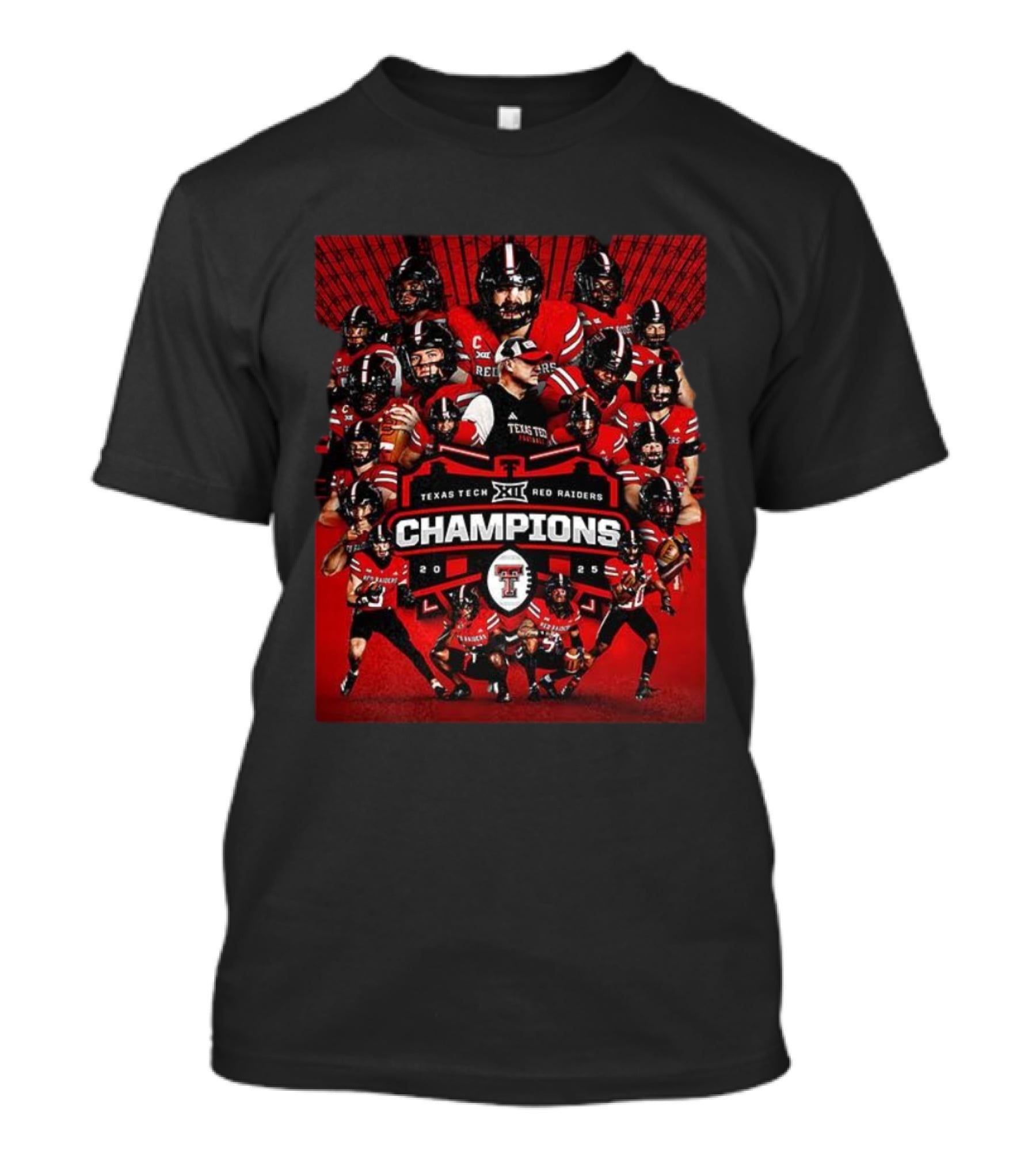 Texas Tech Red Raiders BIG 12 Champions 2025 Football Team Victory T-Shirt