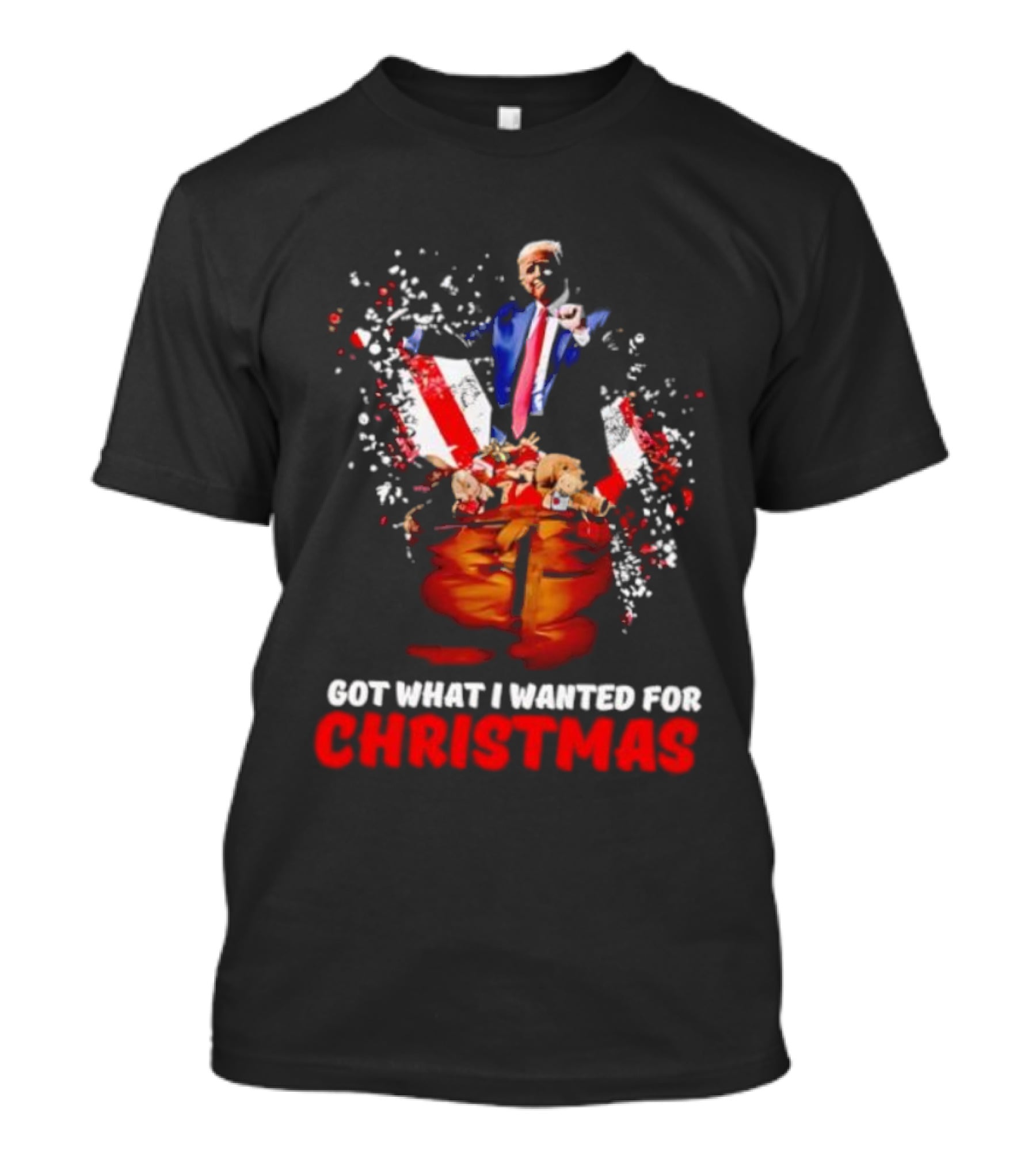 Trump Got What I Wanted For Christmas Santa Bag Fireworks T-Shirt