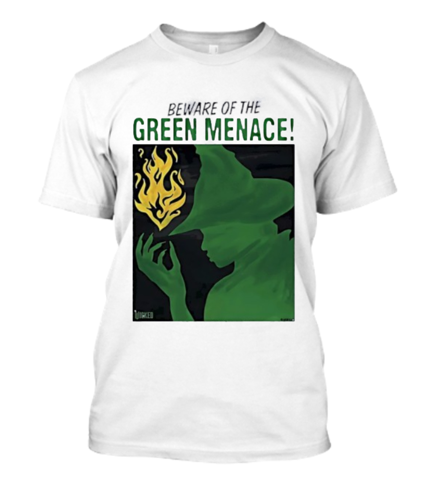 Wicked Green Menace Elphaba Wizard Of Oz Magic Flame T-Shirt