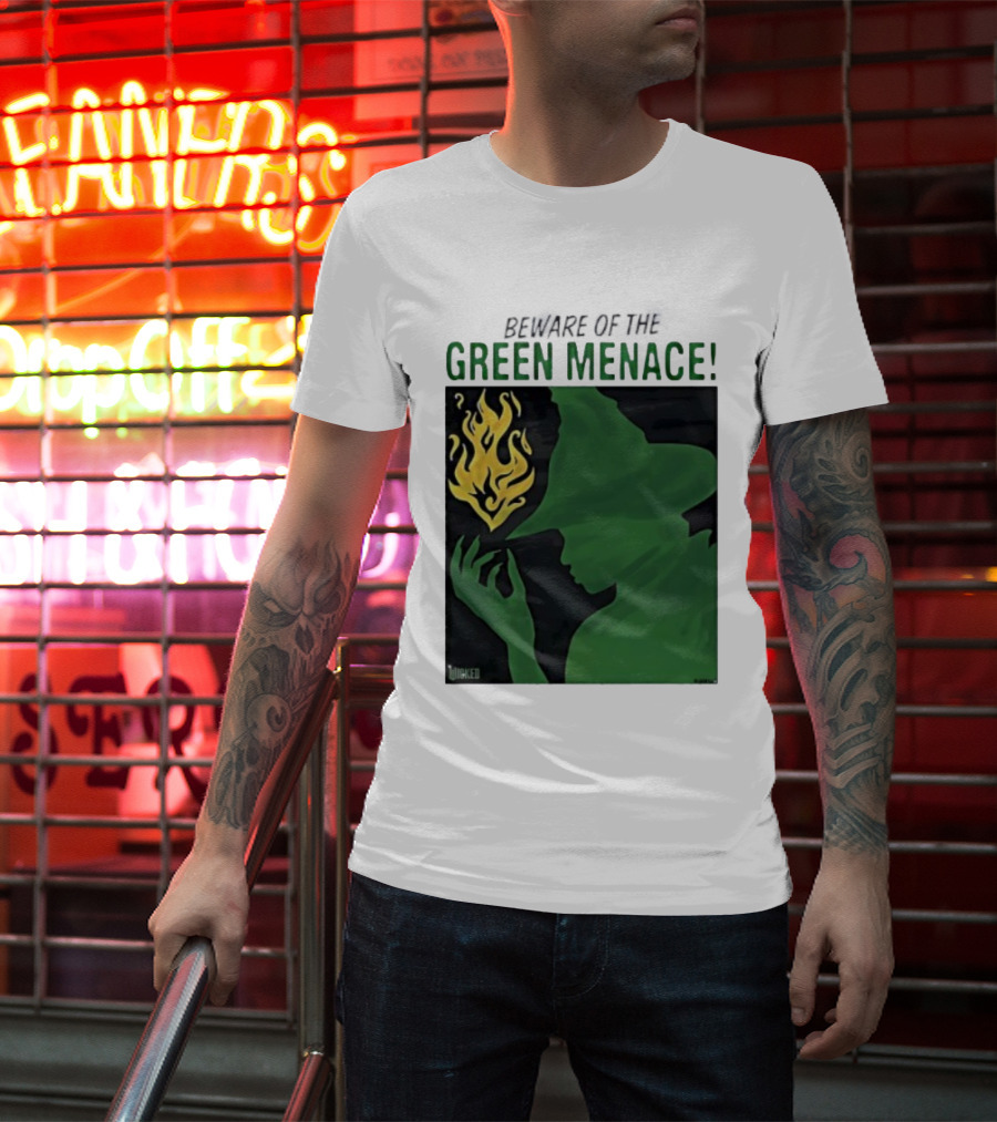 Wicked Green Menace Elphaba Wizard Of Oz Magic Flame T-Shirt