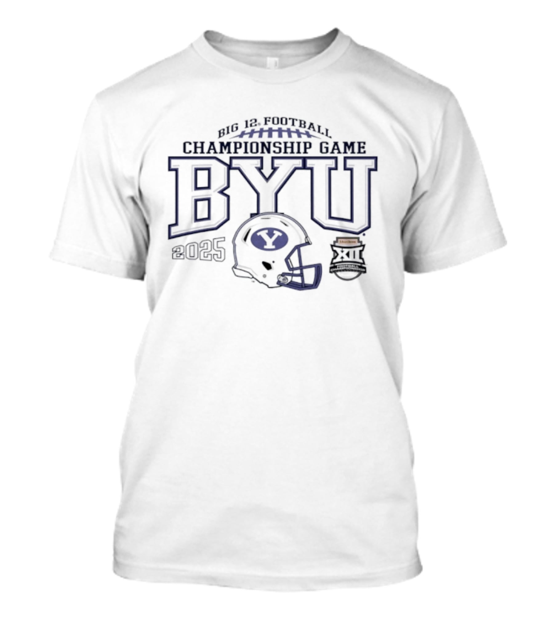 BYU Cougars Big 12 Football Championship Game 2025 Helmet Logo T-Shirt