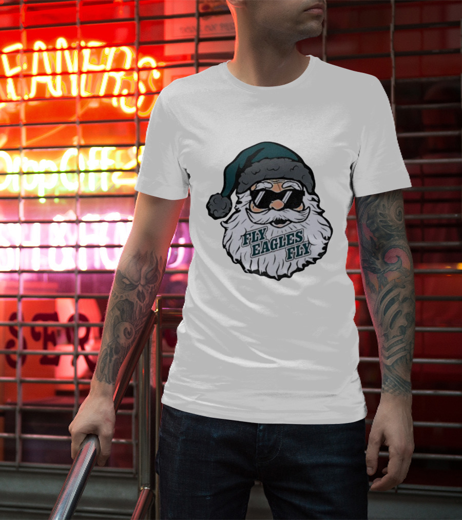 Fly Eagles Fly Santa Claus Philadelphia Eagles NFL Christmas 2025 T-Shirt