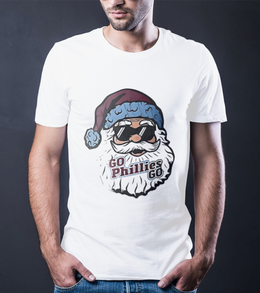 Santa Claus Phillies Go Phillies Baseball 2025 Christmas Hat T-Shirt