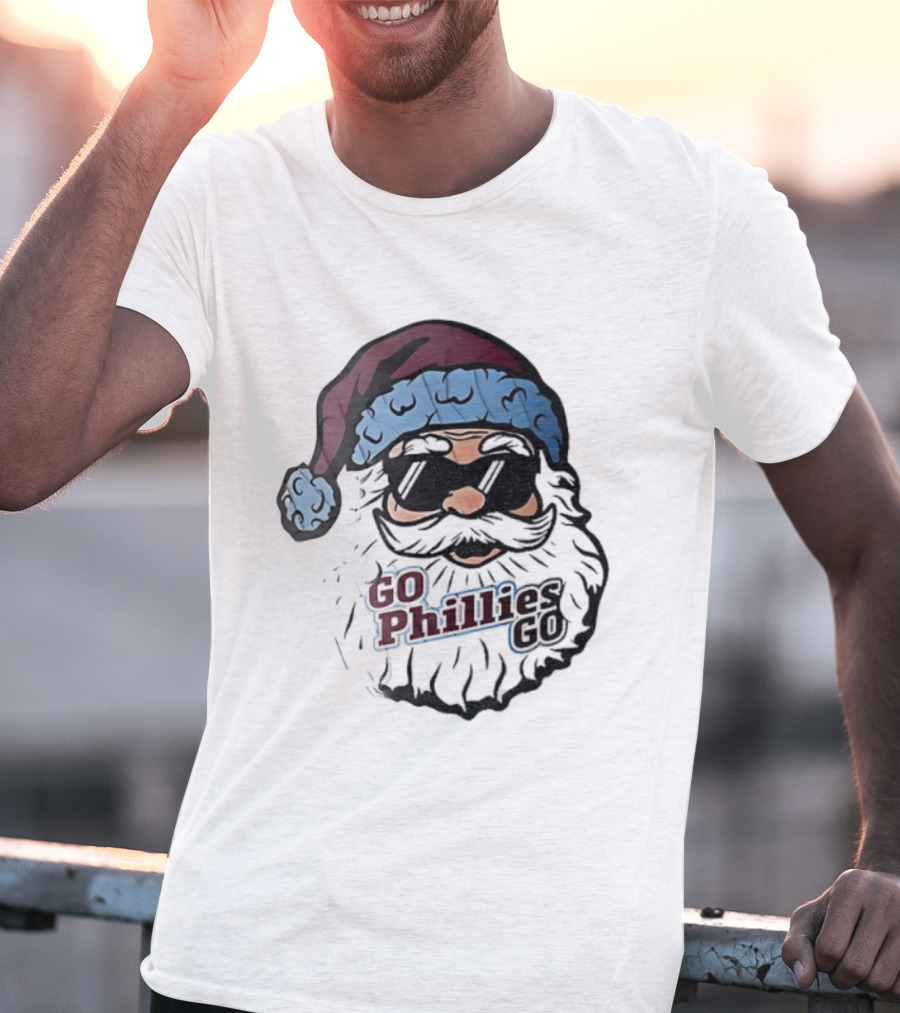 Santa Claus Phillies Go Phillies Baseball 2025 Christmas Hat T-Shirt