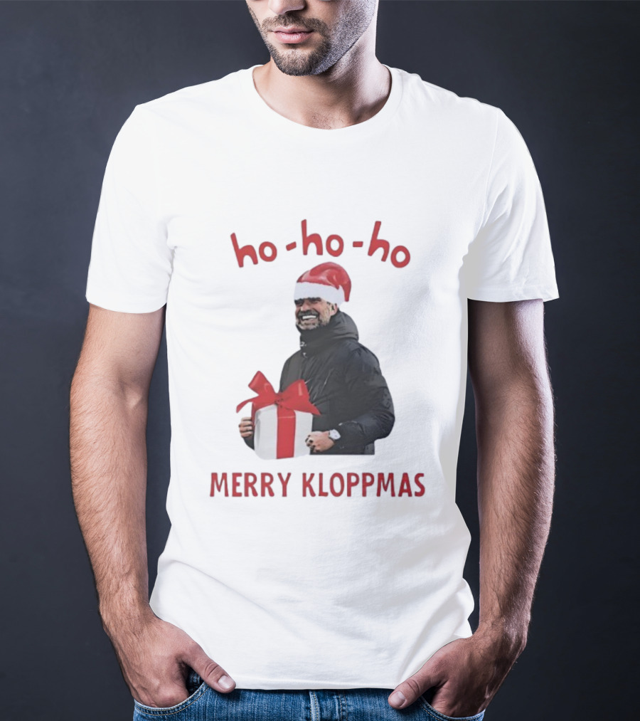 Ho Ho Ho Merry Kloppmas Christmas Funny Santa Hat T-Shirt