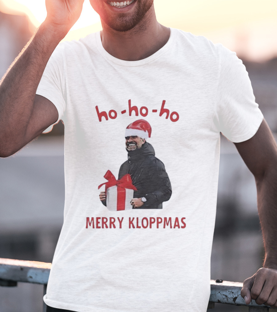 Ho Ho Ho Merry Kloppmas Christmas Funny Santa Hat T-Shirt