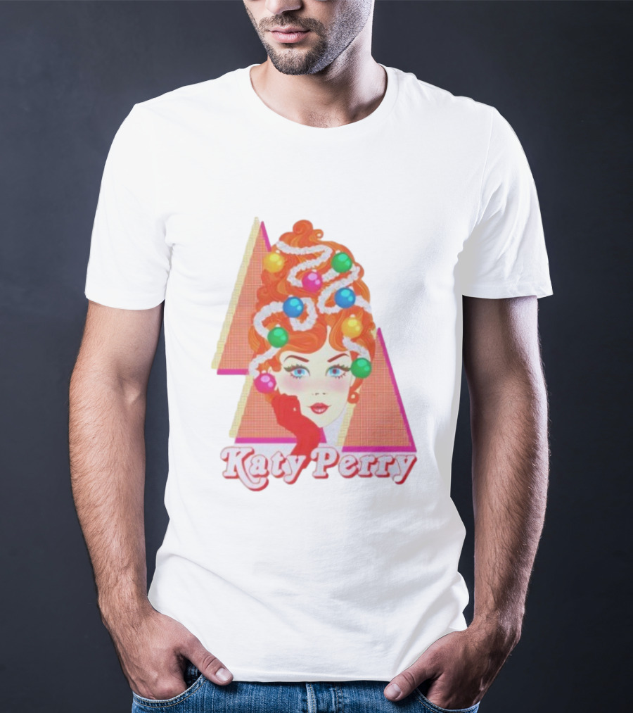 Katy Perry Christmas Candy Hair Design Merch T-Shirt