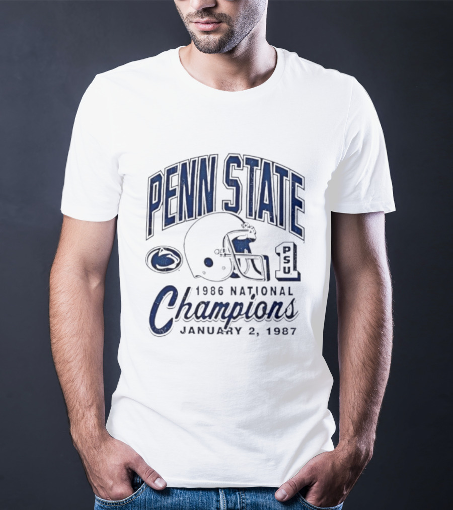 Penn State Nittany Lions 1986 National Champions January 2 1987 T-Shirt