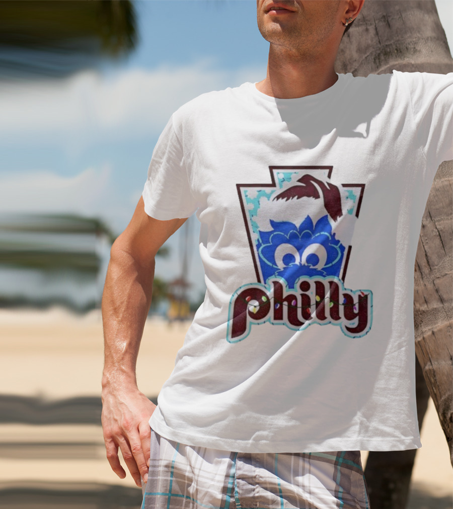 Philly Phanatic Santa Hat Christmas Philadelphia Phillies Holiday Fan Gear T-Shirt