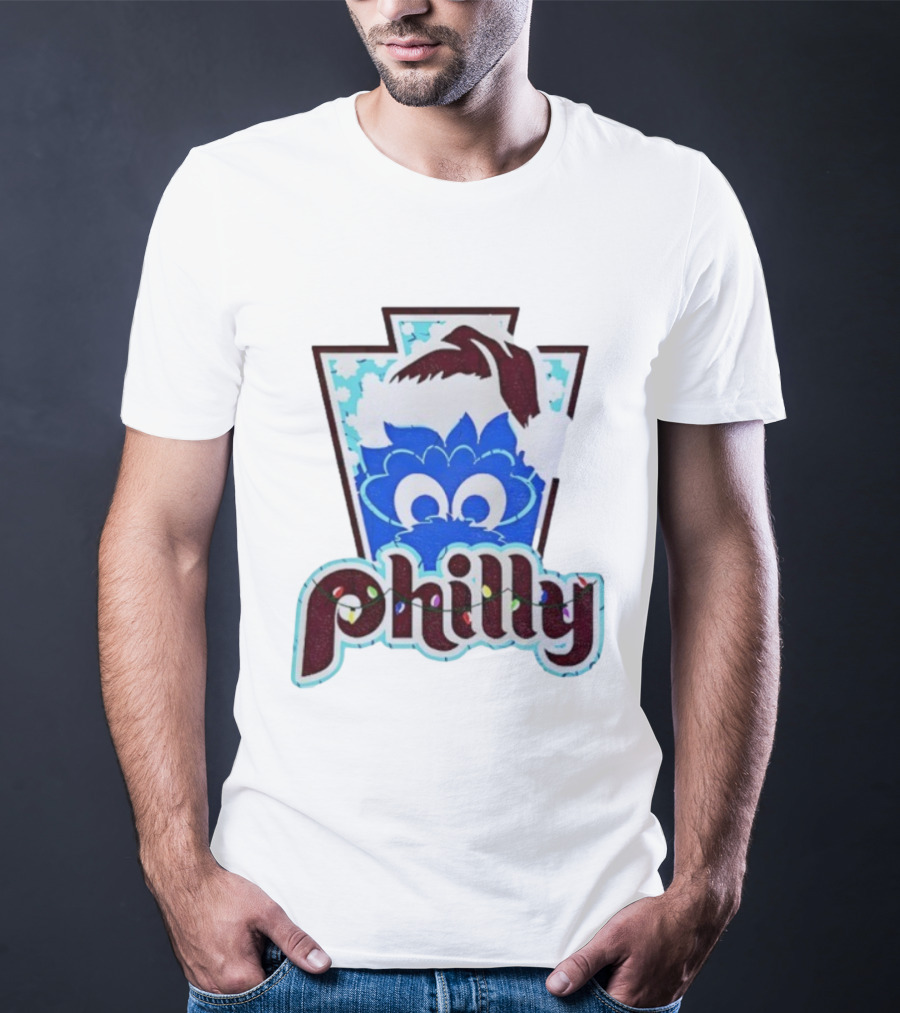 Philly Phanatic Santa Hat Christmas Philadelphia Phillies Holiday Fan Gear T-Shirt