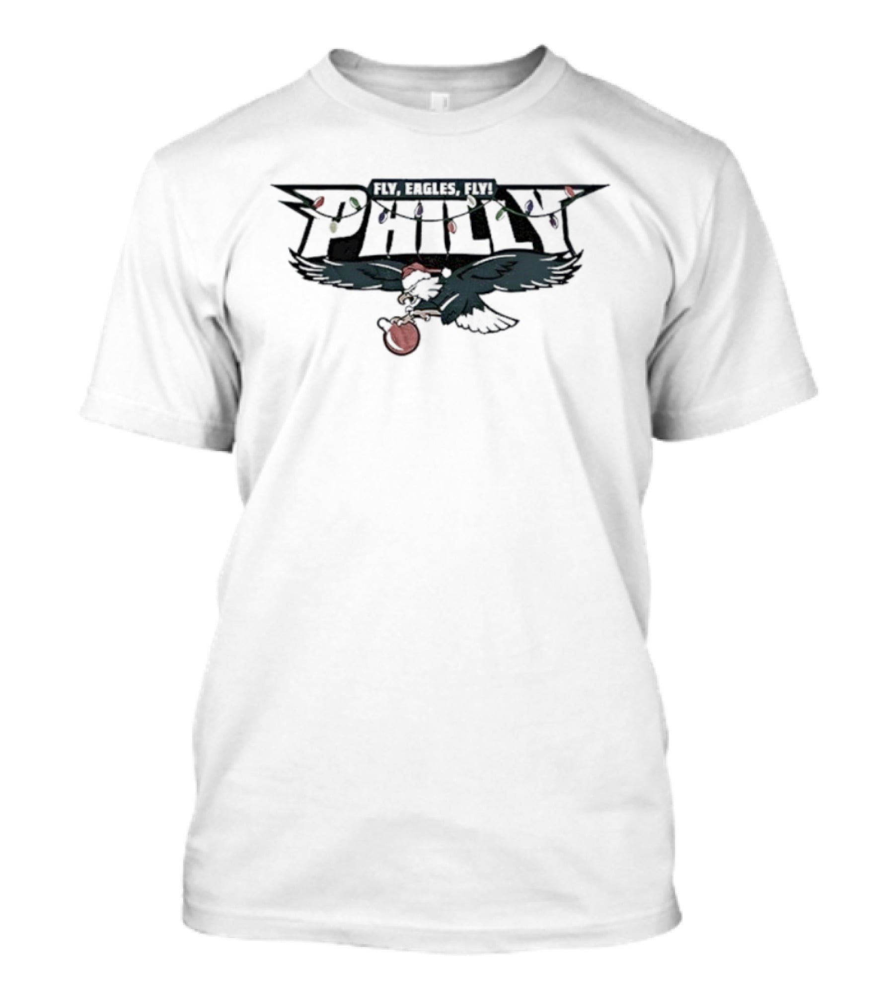 Fly Eagles Fly Philadelphia Eagles Christmas Eagle Santa Hat Football T-Shirt