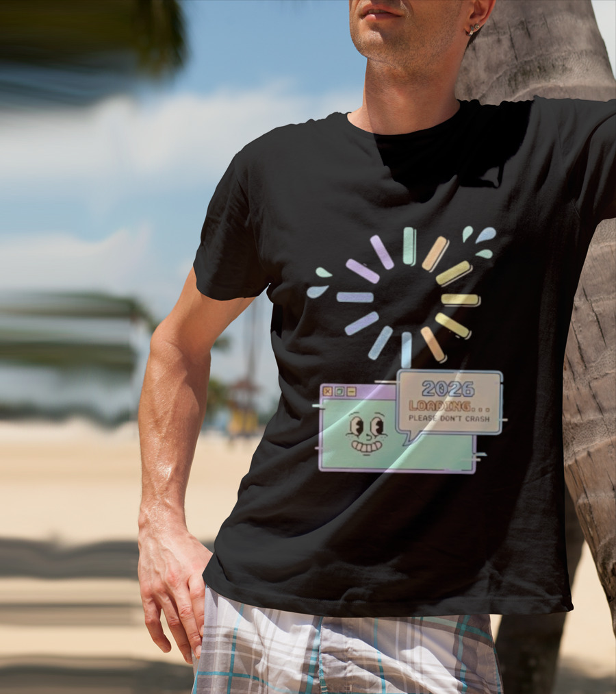 2026 Loading Please Don’t Crash Fun Pixel Art Countdown Graphic T-Shirt