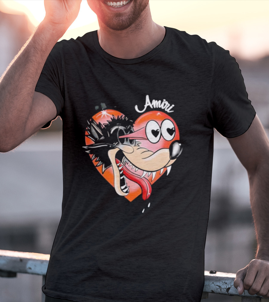 Amiri Hopeless Romantic Heart Cartoon Animation T-Shirt