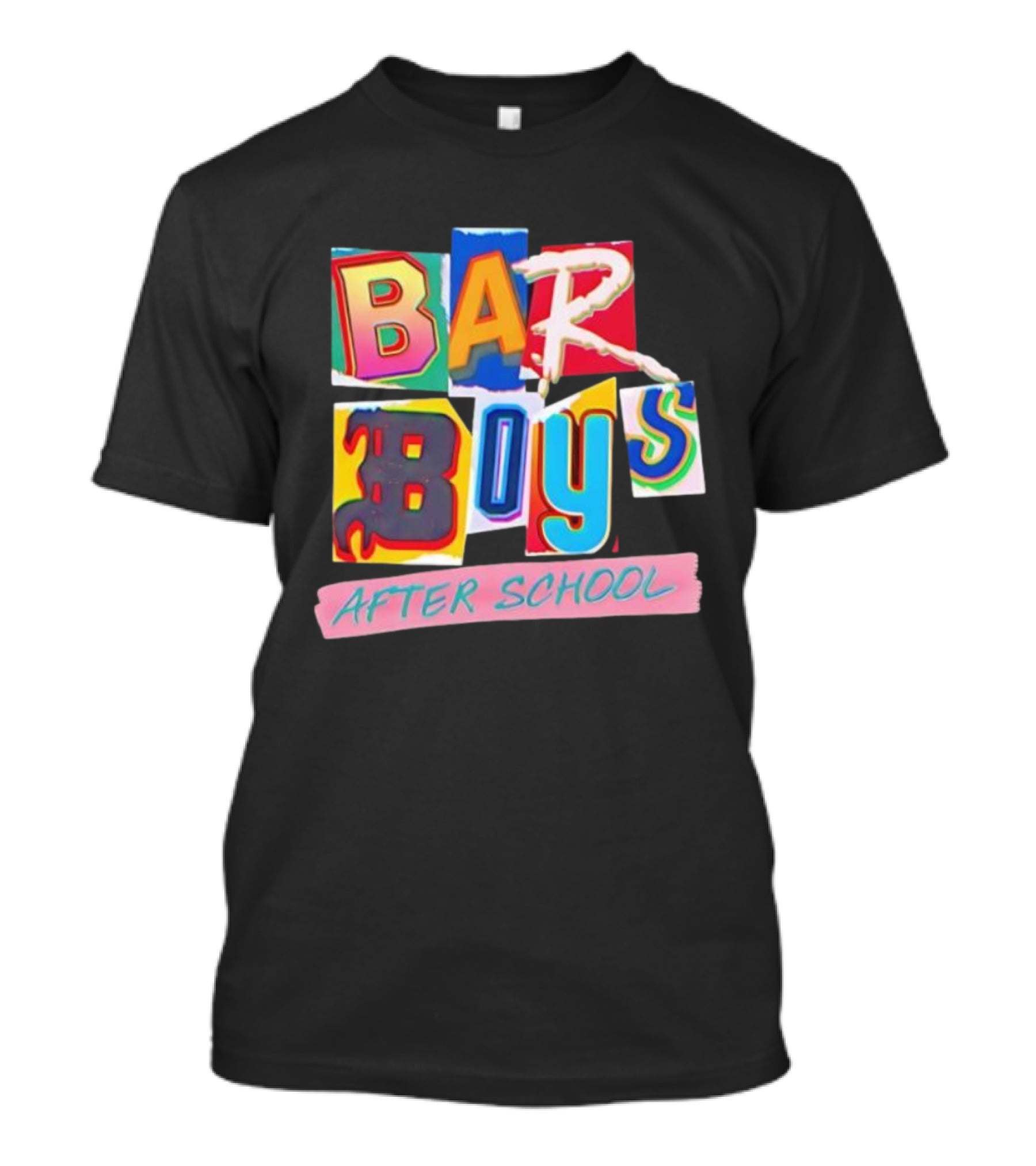 Bar Boys After School Retro Colorful Text Design T-Shirt