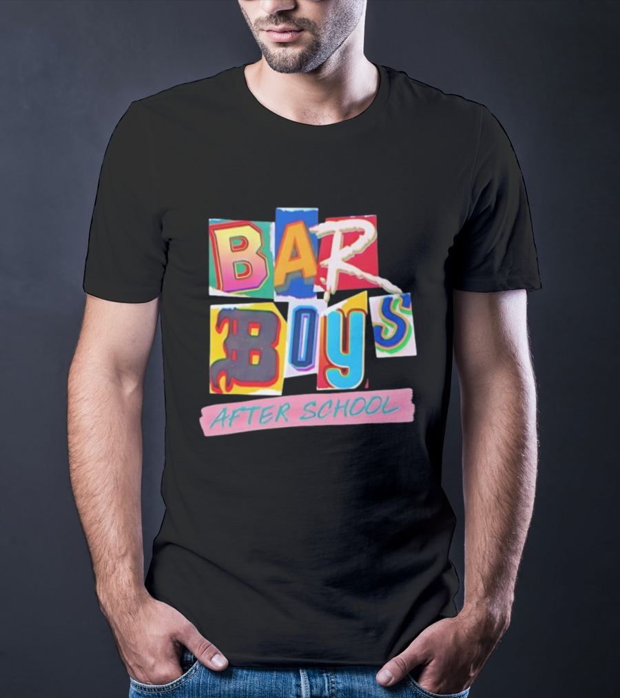 Bar Boys After School Retro Colorful Text Design T-Shirt