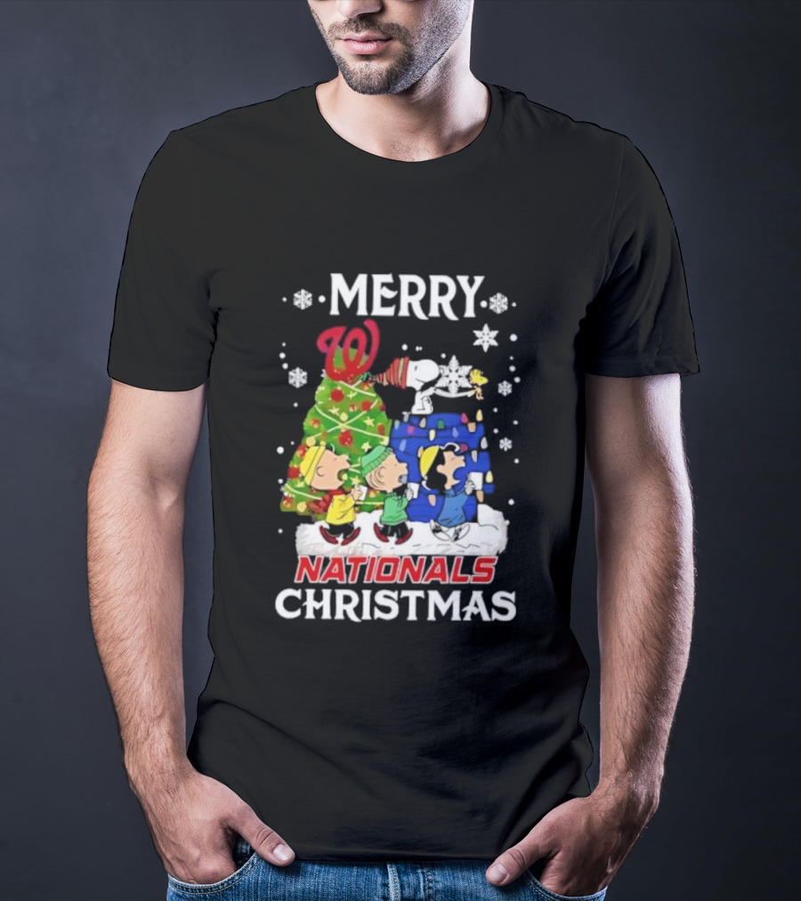 Merry Washington Nationals Christmas Snoopy And Friends T-Shirt