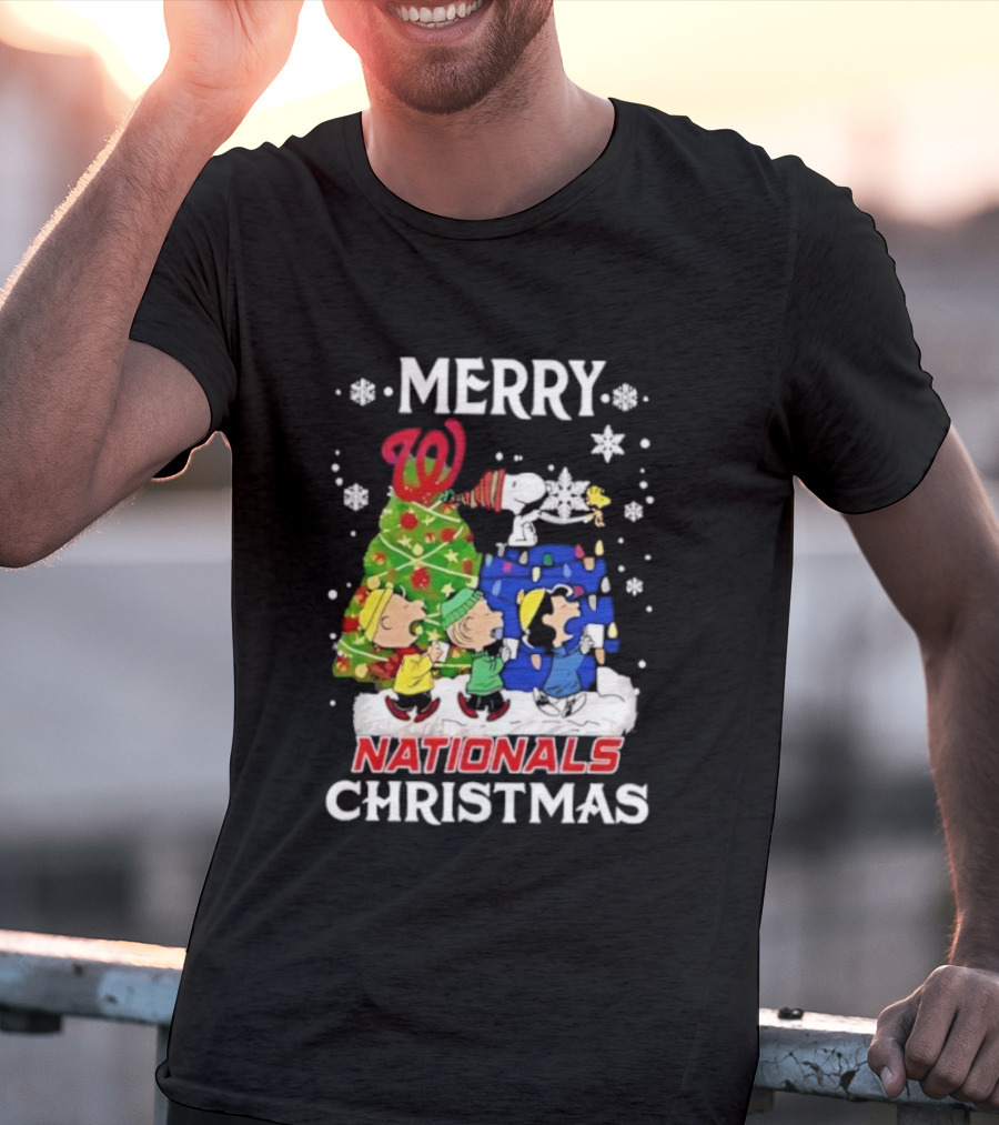 Merry Washington Nationals Christmas Snoopy And Friends T-Shirt