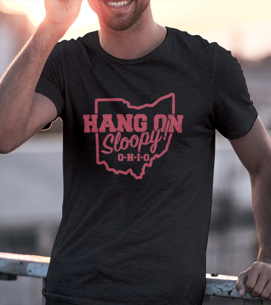 Ohio Hang On Sloopy Ohio State Buckeyes Football Outline Map T-Shirt